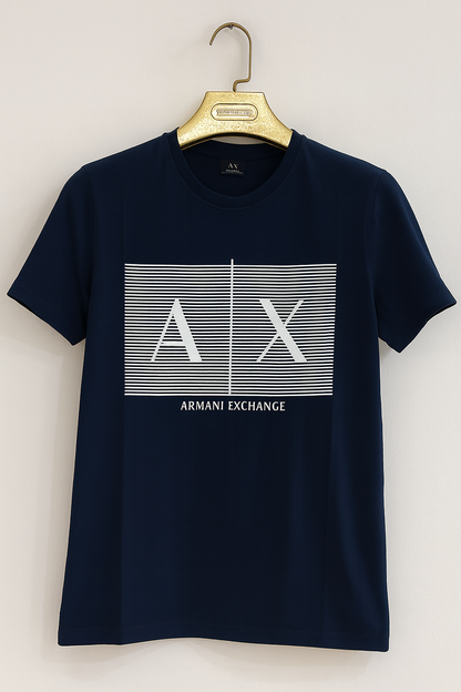 Men’s Premium Graphic Logo Print Round-Neck T-Shirt