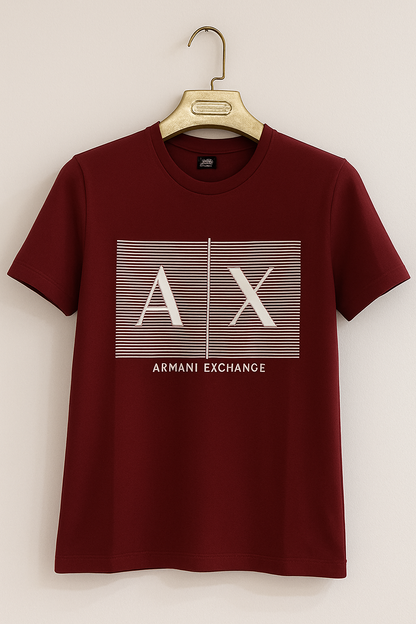 Men’s Premium Graphic Logo Print Round-Neck T-Shirt